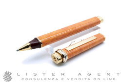 CARTIER Must 3 Anneaux flat fountain pen in gold plated steel and orange spotted lacquer. NEW!