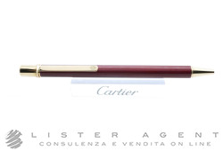 CARTIER penna a sfera Must II in lacca rossa e acciaio placcato oro giallo Ref. ST150161. NUOVA!
