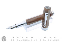 MONTEGRAPPA penna stilografica Mini in resina marrone e argento 925 Ref. ISMCC2AW.NUOVA!