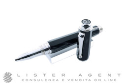 MONTEGRAPPA penna roller Emblema in resina nera e argento 925 Ref. SEBTRCC. NUOVA!