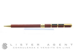 YVES SAINT LAURENT ballpoint pen in yellow gold plated steel and brown lacquer. NEW!