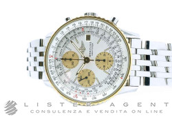 BREITLING Old Navitimer Automatic chronograph in steel and 18Kt yellow gold Argenté Ref. 13022-G101. NEW!
