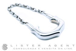 CARTIER Decor C key ring with chain in 925 silver Ref. T1220109. NEW!