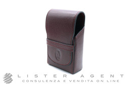 CARTIER porta biglietti da visita Le Must de Cartier in pelle bordeaux Ref. L3000188. NUOVO!