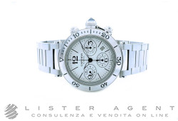 CARTIER Pasha Seatimer Automatic Chronograph in Argenté steel Ref. W31089M7. NEW!