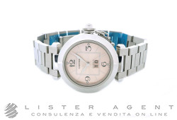 CARTIER Pasha Automatic in steel Rosa Ref. W31058M7. NEW!