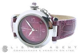 CARTIER Pasha Automatic Limited Edition 2005 in steel Fuxia Ref. W3108299. NEW!