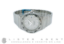 OMEGA Constellation Chronometer Automatic in brushed steel Argenté with diamonds Ref. 1504.35.00. NEW!