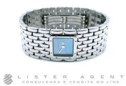 CARTIER Panthère Ruban Quartz in steel Blue mother of pearl Ref. 2420. NEW!