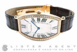 CARTIER Tonneau Quartz in 18Kt rose gold and diamonds Ref. 2849. NEW!