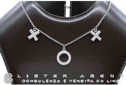 SWAROVSKI collana Croci e Cerchio in metallo e cristallo Swarovski Ref. 884629. NUOVA!