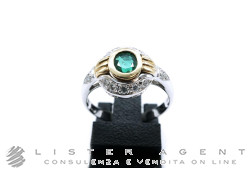 DAMIANI 18Kt yellow and white gold ring with 0.18 ct diamonds and emerald ct 0.43 Size 55 Ref. DAS14945. NEW!
