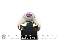 DAMIANI 18Kt yellow and white gold ring with 0.17 H ct diamonds and 0.36 ct ruby Size 59 Ref. DAR15562. NEW!