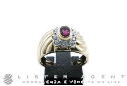 DAMIANI 18Kt yellow and white gold ring with 0.12 ct G diamonds and ruby 0.58 ct Size 55.50 Ref. DAR19738. NEW!