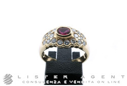 DAMIANI 18Kt yellow and white gold ring with 0.65 G ct diamonds and ruby 0.37 ct Size 54 Ref. DAR15386. NEW!