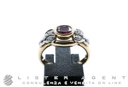 DAMIANI 18Kt yellow and white gold ring with 0.14 ct diamonds and 0.44 ct ruby Size 53 Ref. DAR14228. NEW!