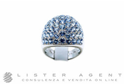 DAMIANI anello in oro bianco 18Kt con zaffiri azzurri ct 6.64 Misura 18 Ref. DAZ64211. NUOVO!