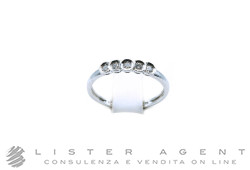 FRESH anello Veretta in oro bianco 18Kt con diamanti ct 0.10 G Vs Misura 14 Ref. FR025/010. NUOVO!