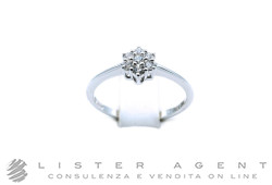 FRESH anello Fiore in oro bianco 18Kt con diamanti ct 0.10 G Vs Misura 11 Ref. FR055/011 NUOVO!