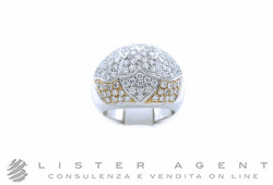 CR GIOIELLI anello Pavè in oro bianco e rosa 18Kt con diamanti ct 1.84 Misura 17. NUOVO!