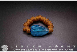 PAMURRINA elastic bracelet in brown Murano glass and blue leaf. NEW!