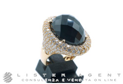 CRIVELLI ring in 18Kt rose gold with diamonds ct 2.90 and faceted onyx Size 57. NEW!