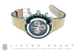 GLAM ROCK Miami Beach Chronograph in steel and green leather Ref. GR10103. USED!