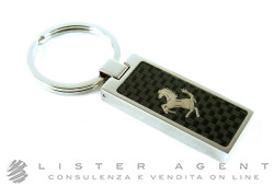 FERRARI by Damiani key-ring in steel and carbon fiber Ref. 31500270. NEW!