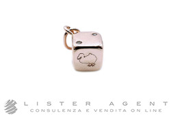 DODO by Pomellato ciondolo Dado in oro rosa 9Kt e diamanti brown ct 0.12 Ref. DMDD/9/BR. USATO!