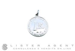DODO by Pomellato ciondolo Moneta 1 Bacio in argento 925 Ref. DMKISS/A. NUOVO!