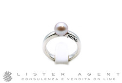 MIMI' anello piccolo Elastica in argento 925 con perla viola coltivata mm 7/8 Misura 16 Ref. ALM415XB3. NUOVO!