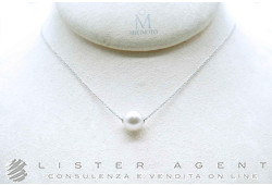 MIKIMOTO collana in oro bianco 18Kt con perla mm 8.50-9.00. NUOVI!