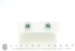 ORECCHINI in oro bianco 18Kt con diamanti ct 0.21 G IF e acqua marina ct 2.71. NUOVI!