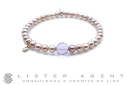 MIMI' bracciale elastico Zabette in oro rosa 18Kt con perle freshwater viola mm 5.00 e ametista sfaccettata mm 8.00 Ref. B24VZRAMT3-M. NUOVO!