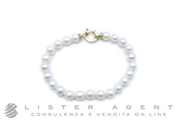 BRACCIALE di perle bianche naturali coltivazione acqua dolce MM 7.00-7.50 con chiusura in oro giallo 18Kt. NUOVO!