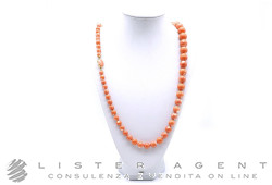 COLLANA in corallo Cerasuolo da mm 18.00 a mm 10.00 con chiusura in oro giallo 18Kt. NUOVA!