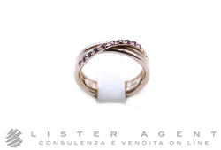 RUBINIA anello Filodellavita 3 fili in oro rosa 9kt con rubini ct 0.20  Misura 13 Ref. AN8RRB. NUOVO!