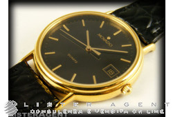 MOVADO watch Only time Black goldplated Ref. 87A4885. NEW!