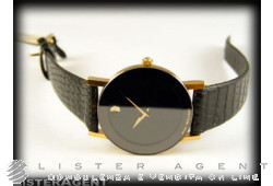 MOVADO watch Only time Black lady goldplated Ref. 8725855. NEW! 	