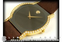 MOVADO watch Only time 18Kt gold and diamonds Ref. 4140870. NEW!