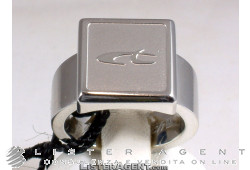 CHRONOTECH ring in steel with Logo Ref. 18300801012. NEW!