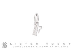 DODO ciondolo lettera F in oro bianco 18Kt e diamanti Ref. DLETPOB/B/F. NUOVO!
