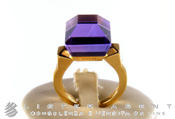 GUCCI ring Chiodo in 18Kt yellow gold and amethyst Size 13 Ref. 205816. NEW!