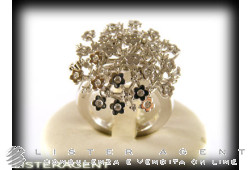 PASQUALE BRUNI ring Flowersin 18Kt white gold and diamonds Size 14. NEW!