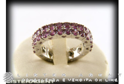 PASQUALE BRUNI ring in 18Kt white gold and rose tormalines Size 14. NEW!