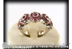 PASQUALE BRUNI ring Flowers in 18Kt white gold and amethysts Size 15. NEW!