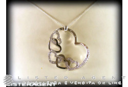 PASQUALE BRUNI necklace Hearts in 18Kt white gold and diamonds ct 0,33. NEW!