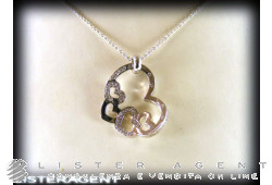 PASQUALE BRUNI necklace Hearts in 18Kt white gold and diamonds ct 0,18. NEW!