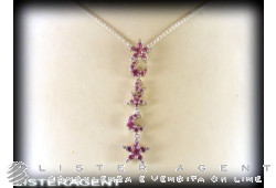 PASQUALE BRUNI necklace Stars and Moons in 18Kt white gold with diamonds and rose sapphires. NEW!