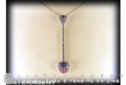 PASQUALE BRUNI necklace Vanità  in 18Kt white gold with diamonds and sapphires. NEW!